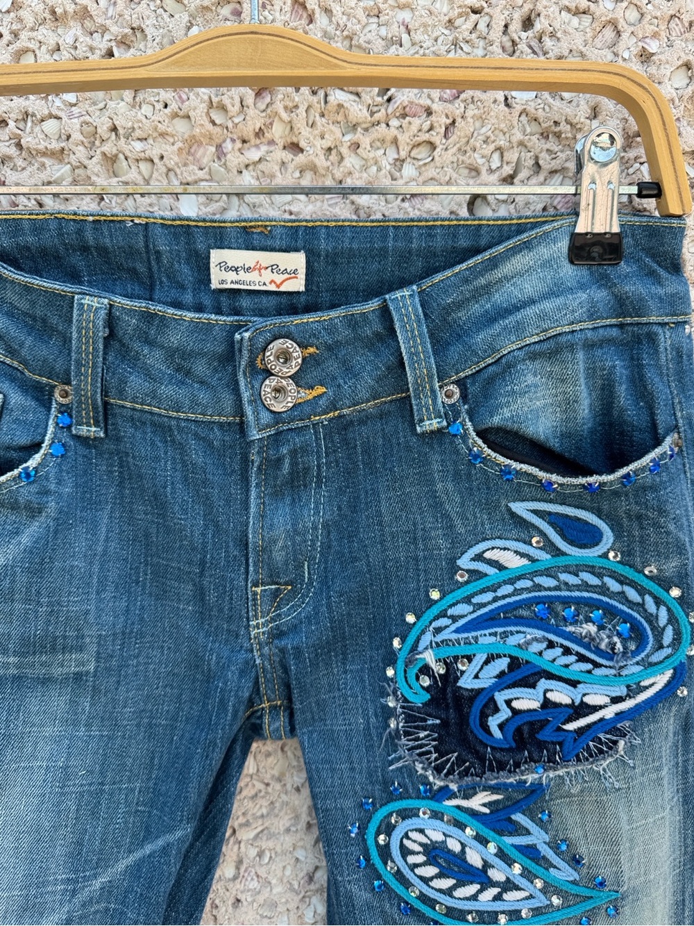People for Peace Paisley Embellished Jeans